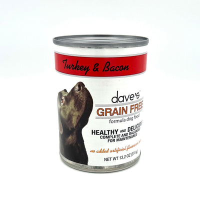 Dave's grain free turkey and bacon canned dog food