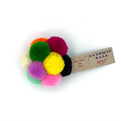 fluffy colorful balls toy for cats
