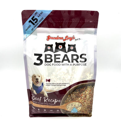3 bears beef recipe dog food bag