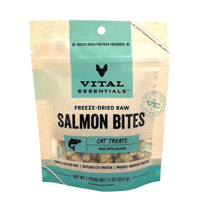 Vital Essentials salmon bites cat treats bag