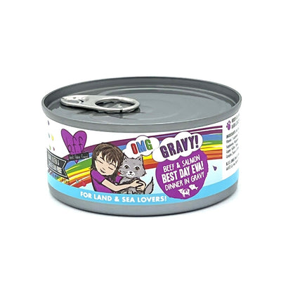 Beef and Salmon canned cat food