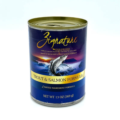 Zignature canned trout and tuna