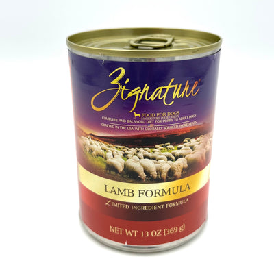 Zignature Lamb formula canned dog food