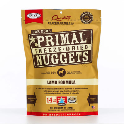 Primal lamb nuggets for dogs