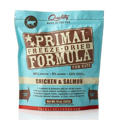Primal chicken and salmon formula for cats