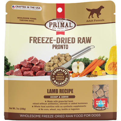 Primal freeze dried raw lamb recipe for adult dogs