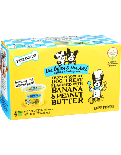 The Bear and the rat frozen yogurt dog treat with banana and peanut butter