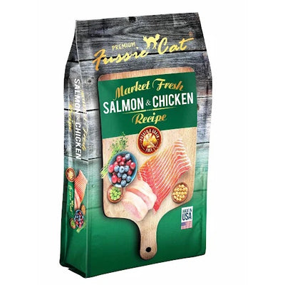 Fussie Cat Salmon and Chicken cat dry food bag