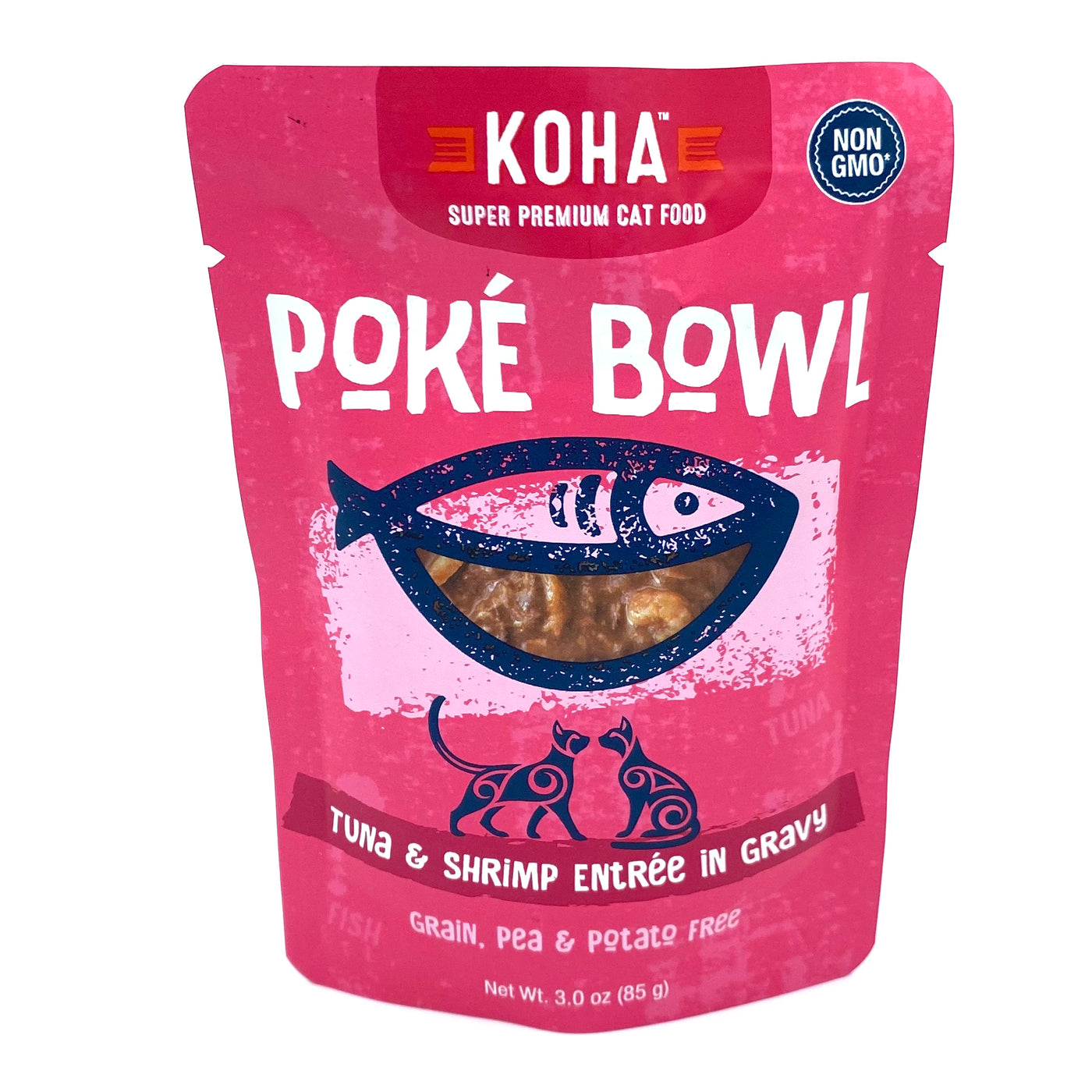 Koha Poké Bowl Tuna & Shrimp Entrée in Gravy for Cats 3oz
