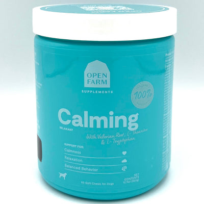 Open Farm calming dog supplements bottle