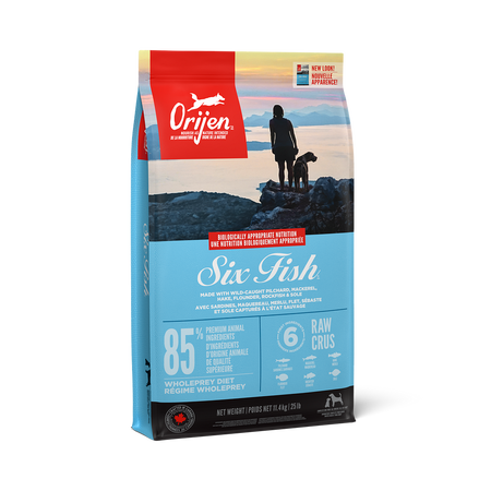 Orijen Six Fish Dog 25lb – The Dog's Meow Orijen Six Fish Dog 25lb – The Dog's Meow