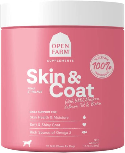 Open Farm skin and coat dog supplements