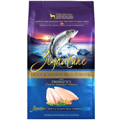 Zignature trout and salmon dog food 25 pound bag