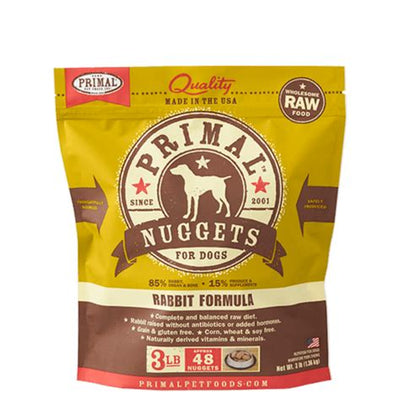 Primal rabbit nuggets for dogs