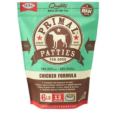 Primal Chicken Patties for dogs bag