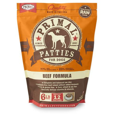 Primal Beef Patties for dogs bag