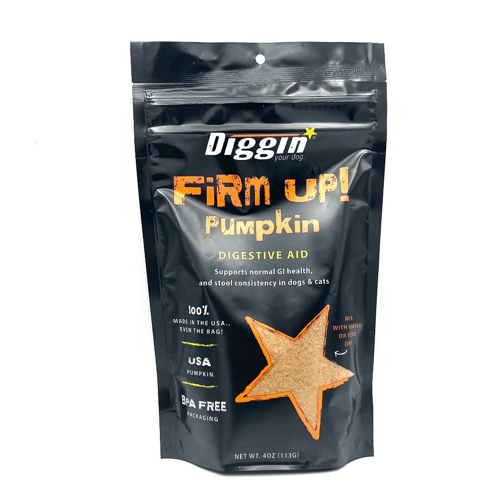 Diggin' Your Dog Firm Up Pumpkin Digestive Aid for Dogs & Cats 4 oz bag
