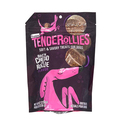 Tenderollies bacon and cheddar dog treats bag