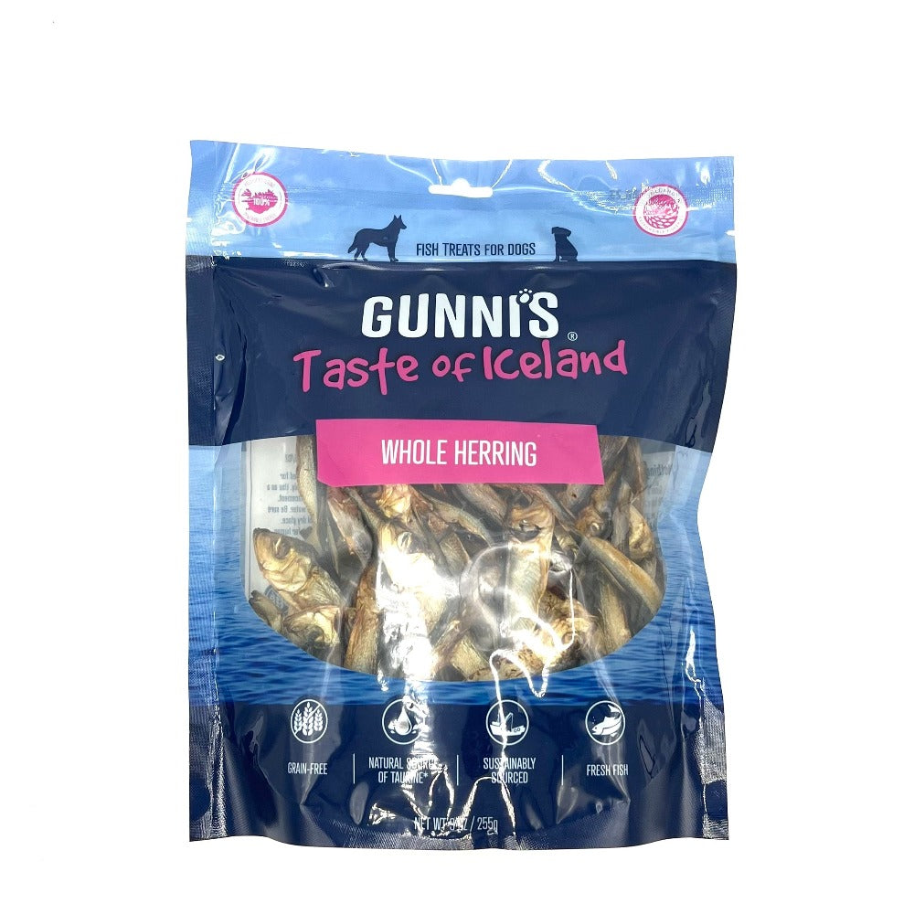 Gunni's Taste of Iceland Whole Herring Dog Treats-9 oz bag