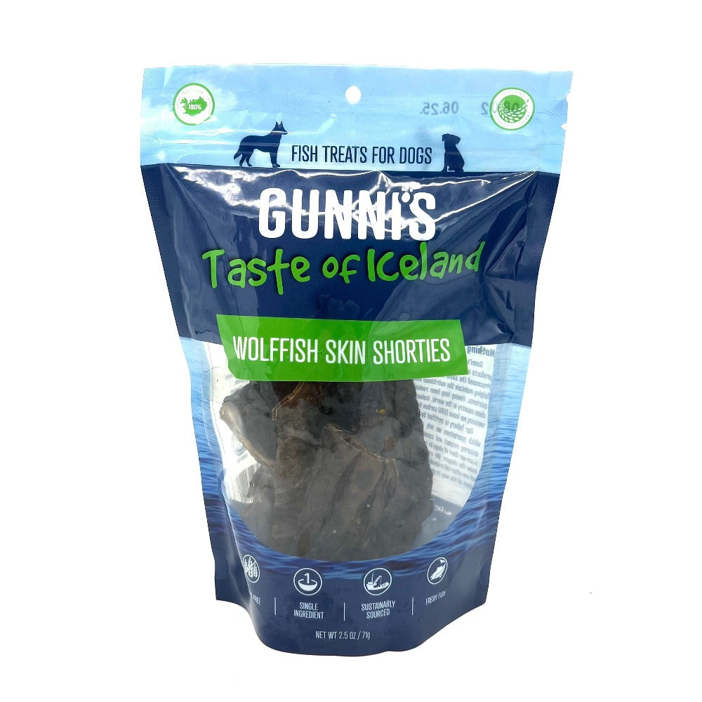 Gunni's Taste of Iceland Wolffish Skin Shorties 2.5 oz bag