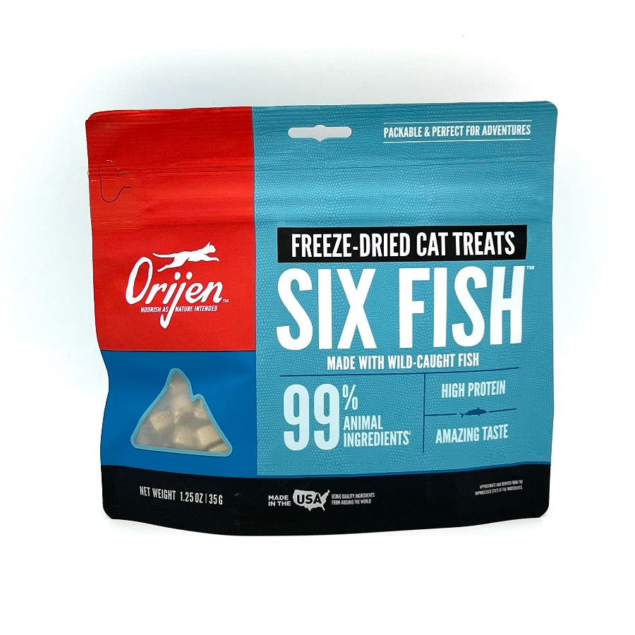 ORIJEN 6 Fish Freeze-Dried Cat Treats 1.25 oz