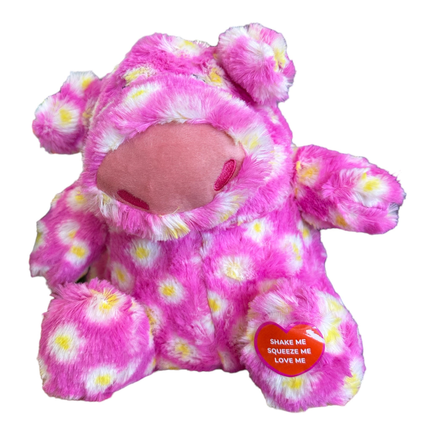 pink flowery stuffed cow