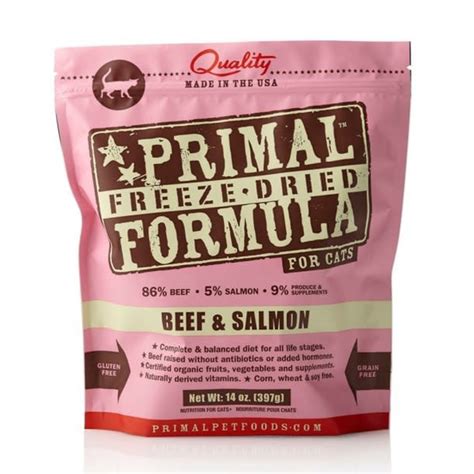 Primal Beef & Salmon Formula Nuggets Grain-Free Raw Freeze-Dried Cat Food 14 oz