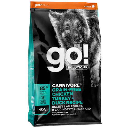 Go! Solutions Carnivore Grain-Free Chicken, Turkey + Duck Adult Recipe Dry Dog Food, 22-lb Bag