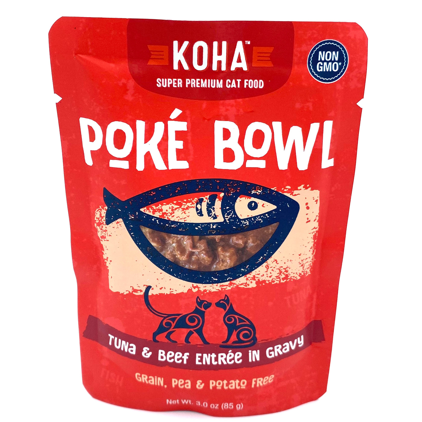 Koha Poké Bowl Tuna & Beef Entrée in Gravy for Cats 3oz