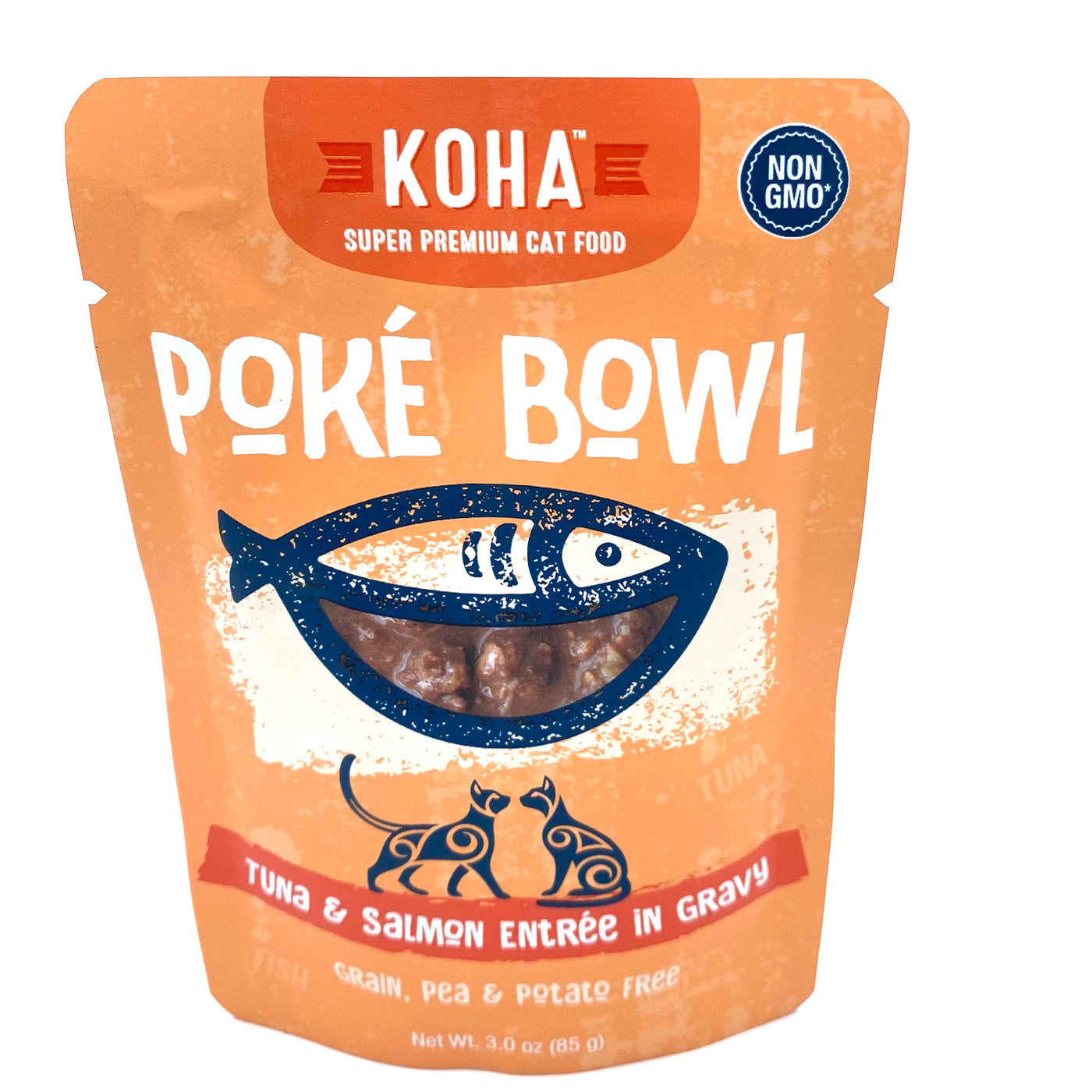 Koha Poké Bowl Tuna & Salmon Entrée in Gravy for Cats 3oz