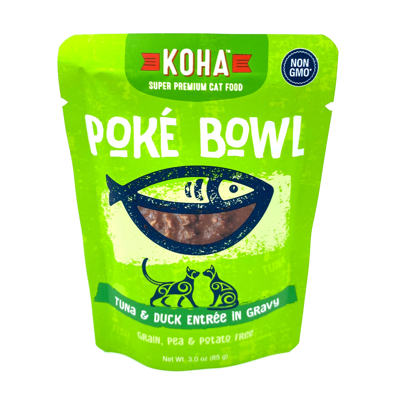 Koha Poké Bowl Tuna & Duck Entrée in Gravy for Cats 3oz