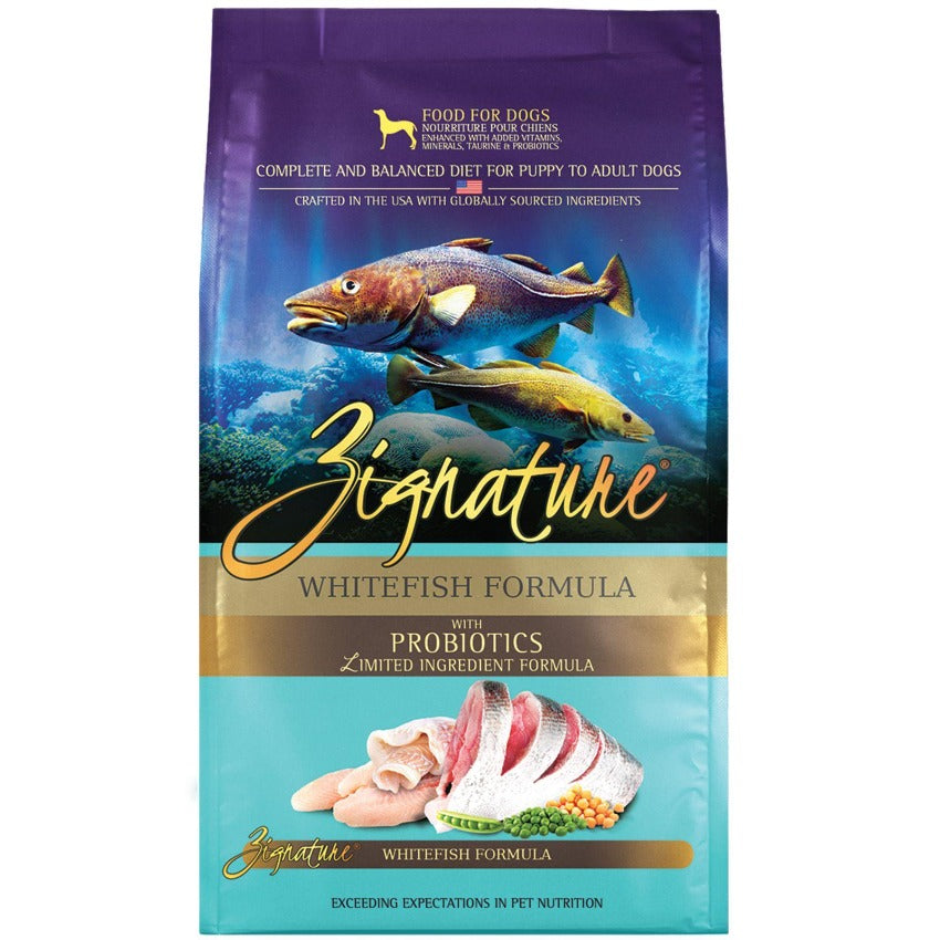 Zignature Whitefish Formula With Probiotics Dry Dog Food 12 lb