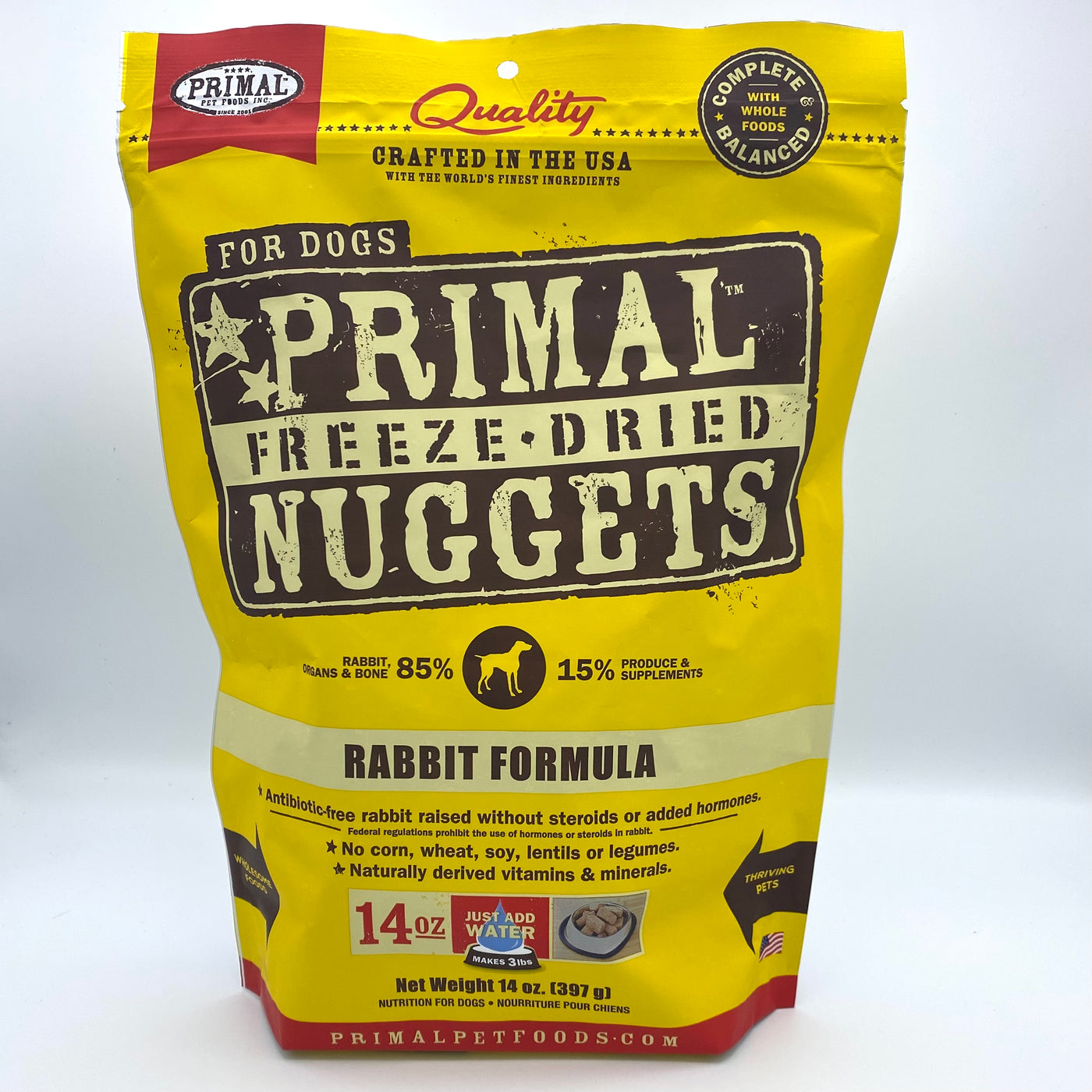 Primal Raw Freeze-Dried Nuggets Rabbit Formula Dog Food 14 oz