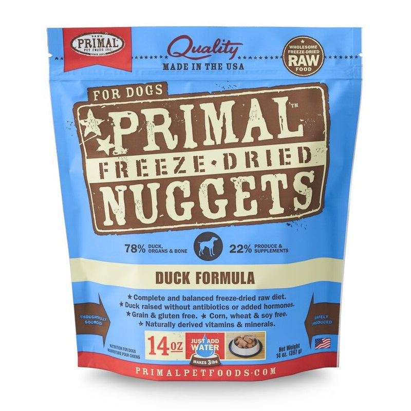 Primal Raw Freeze-Dried Nuggets Duck Formula Dog Food 14 oz