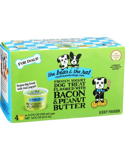 The bear and the rat frozen yogurt dog treat flavored with bacon and peanut butter