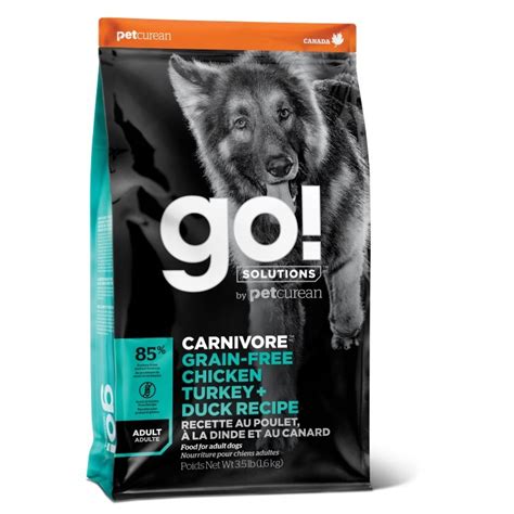 Go! Solutions Carnivore Grain-Free Chicken, Turkey + Duck Dry Dog Food, 3.5 -lb Bag